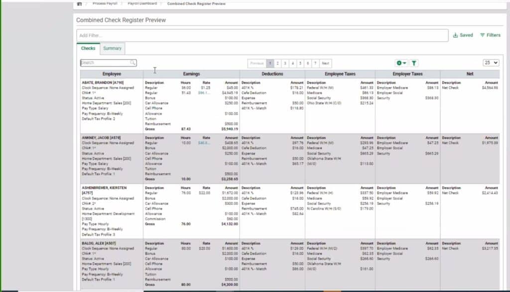 Paycom Software Employee Payroll Dashboard